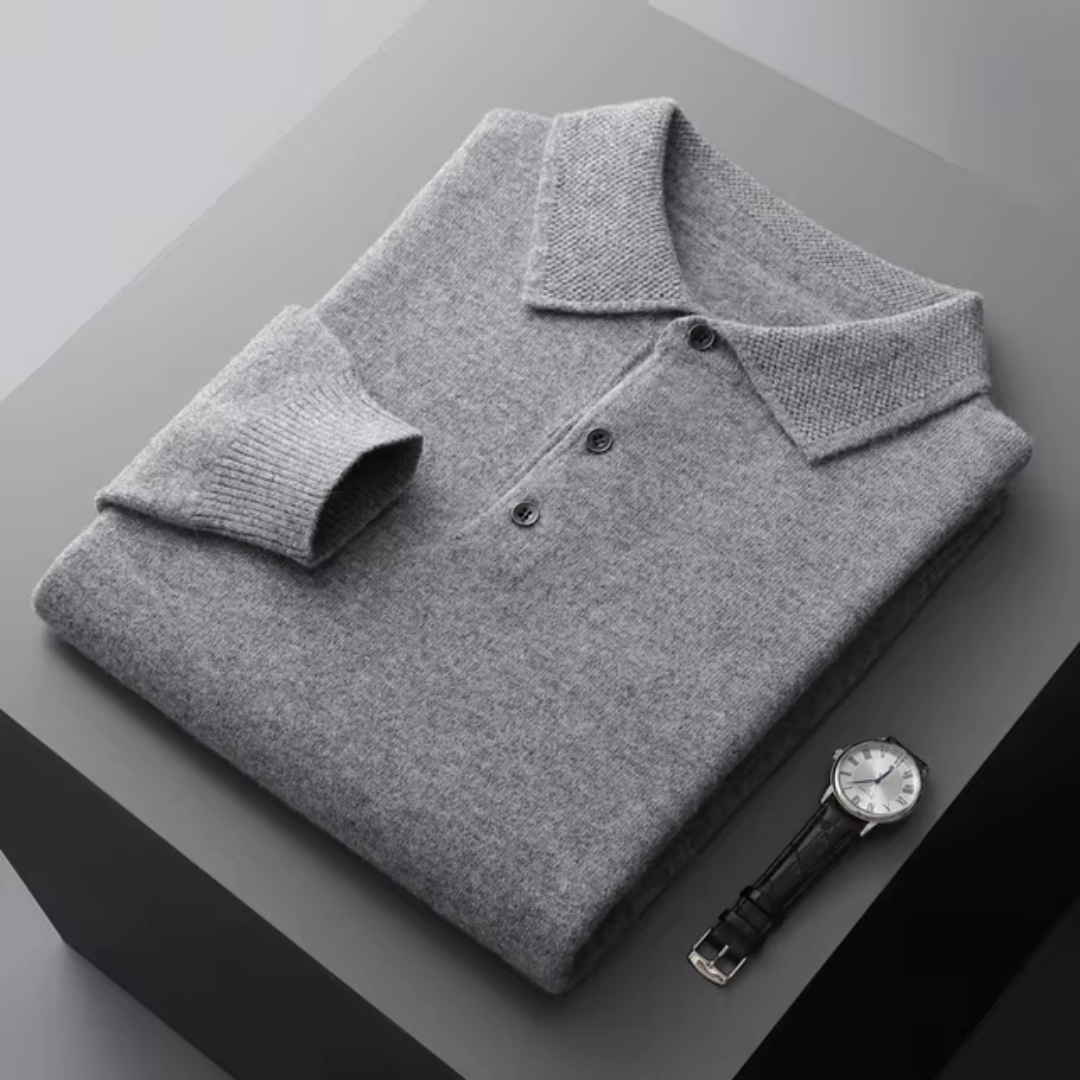 Long-Sleeve Polo Shirt Men