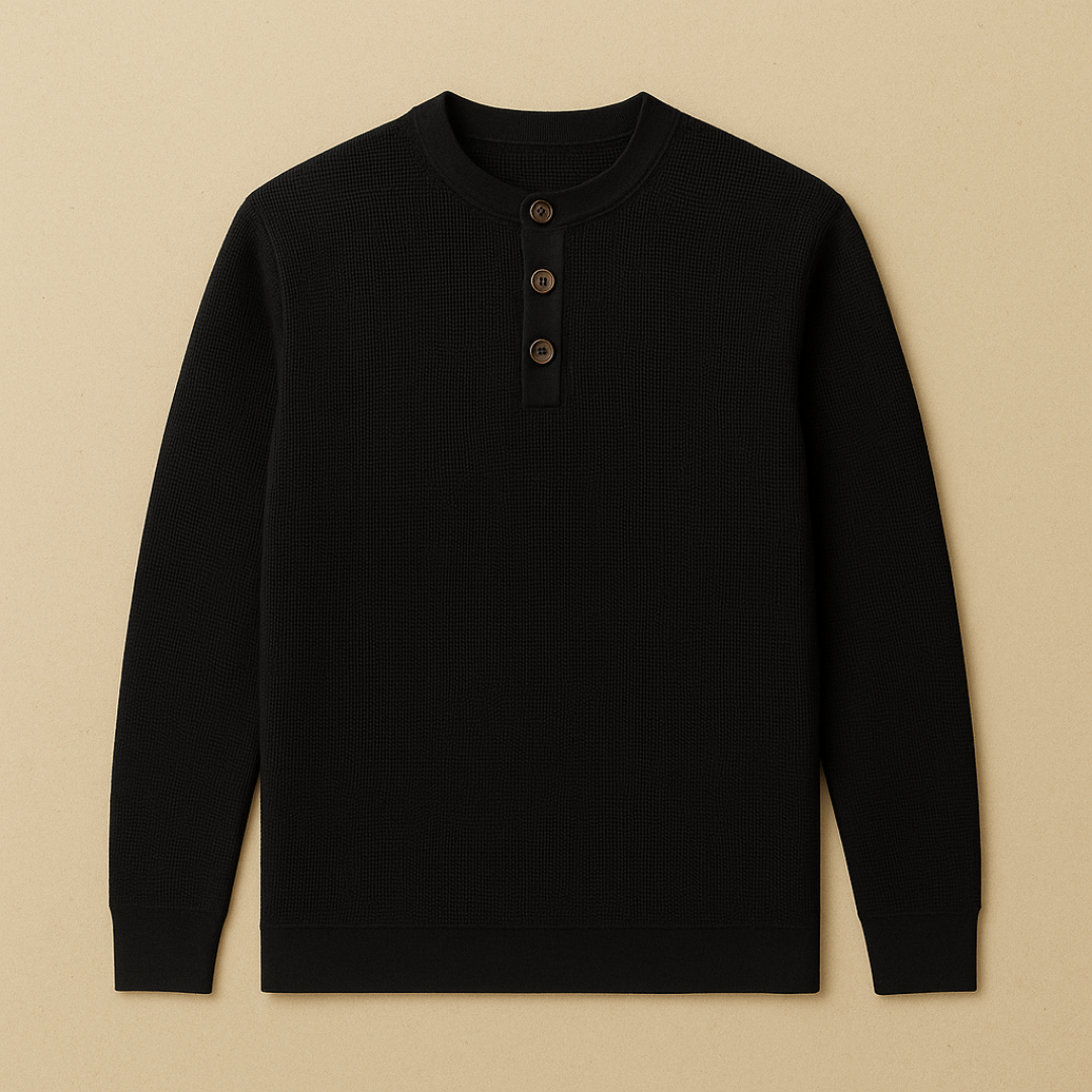 Rafael - Knitted Henley Sweater