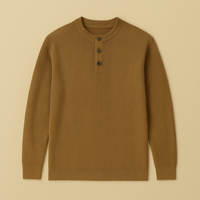 Rafael - Knitted Henley Sweater