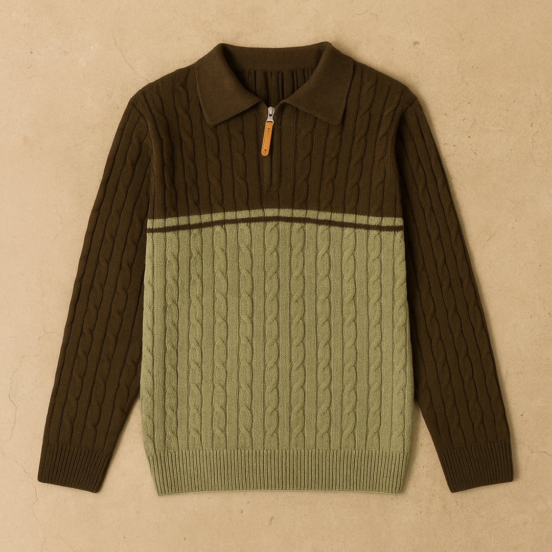 Hunter - Cable Knit Half-Zip Sweater