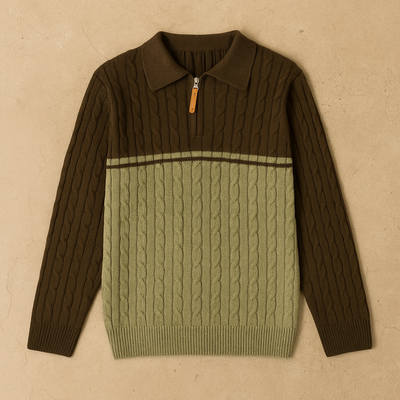 Hunter - Cable Knit Half-Zip Sweater