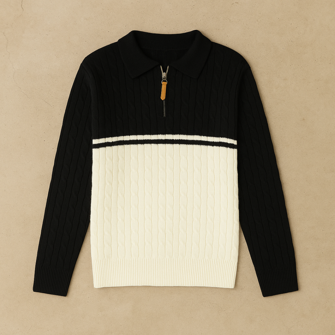 Hunter - Cable Knit Half-Zip Sweater
