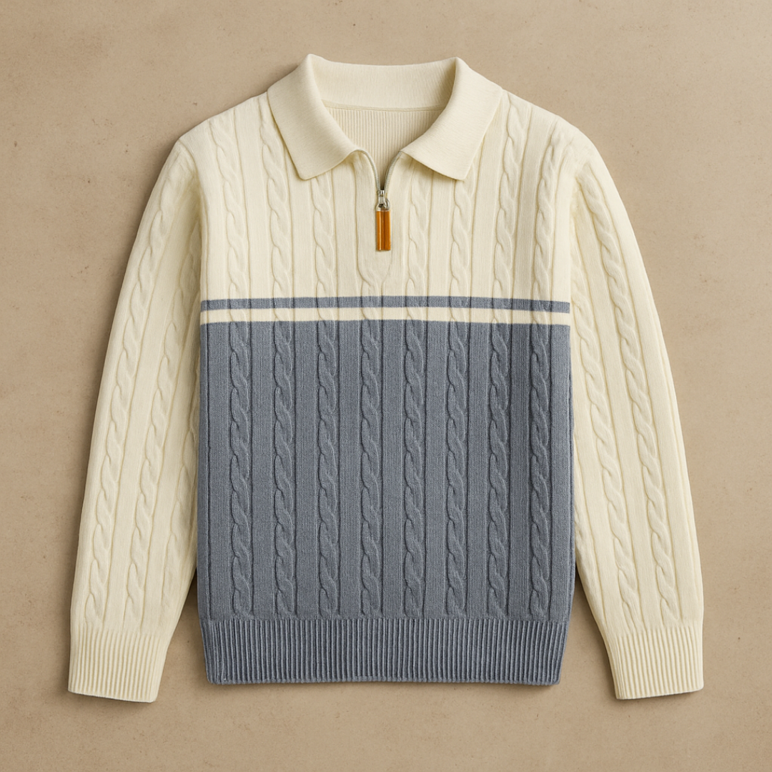 Hunter - Cable Knit Half-Zip Sweater