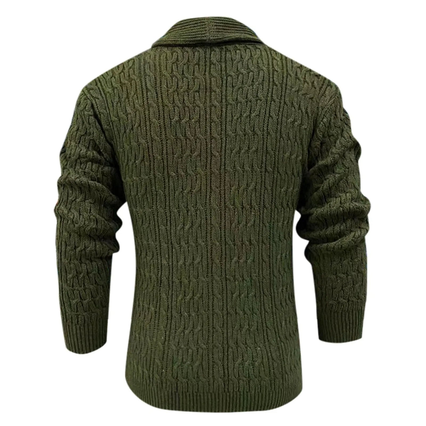 Men’s Chunky Knit Shawl Collar Jumper