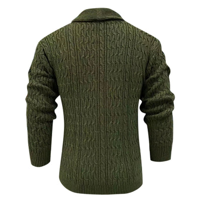 Men’s Chunky Knit Shawl Collar Jumper