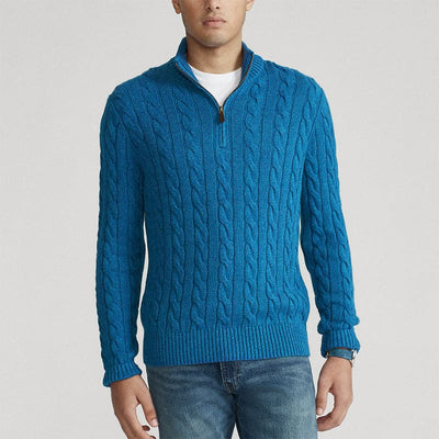 Men’s Quarter-Zip Chunky Knit Jumper