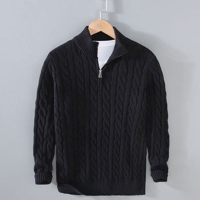 Men’s Quarter-Zip Chunky Knit Jumper