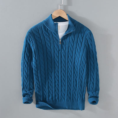 Men’s Quarter-Zip Chunky Knit Jumper