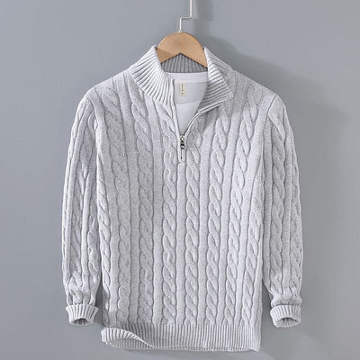Men’s Quarter-Zip Chunky Knit Jumper