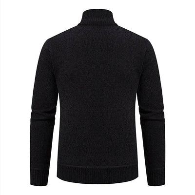 Men’s Winter Full-Zip Ribbed Knit Jumper
