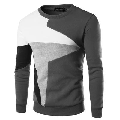 Men's Geometric Patchwork Winter Jumper