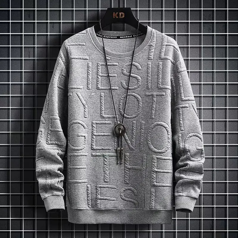 Men’s Relaxed Winter Jumper with Letter Print