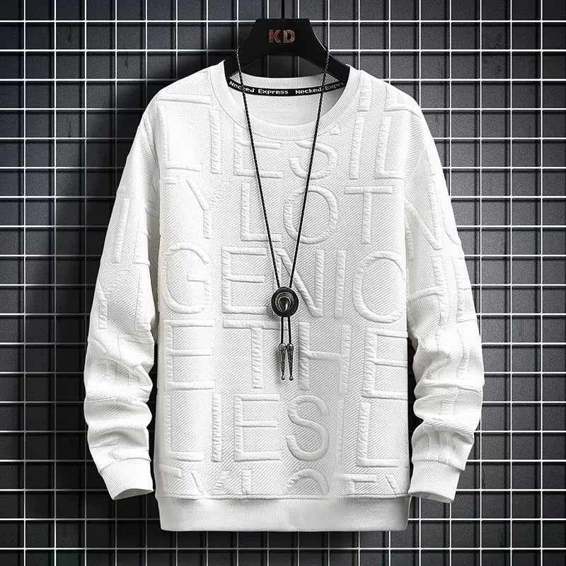 Men’s Relaxed Winter Jumper with Letter Print