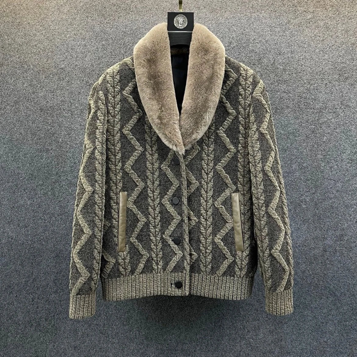 Men's Faux Fur Collar Winter Coat
