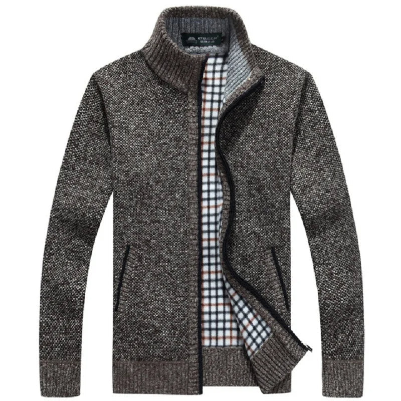 Men’s Zip Front Knit Winter Jumper