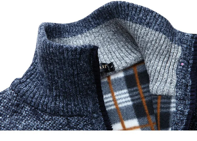 Men’s Zip Front Knit Winter Jumper