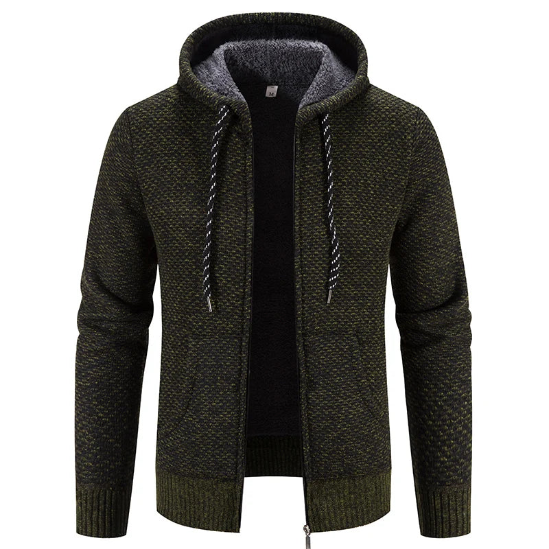 Men’s Knitted Hooded Winter Jumper