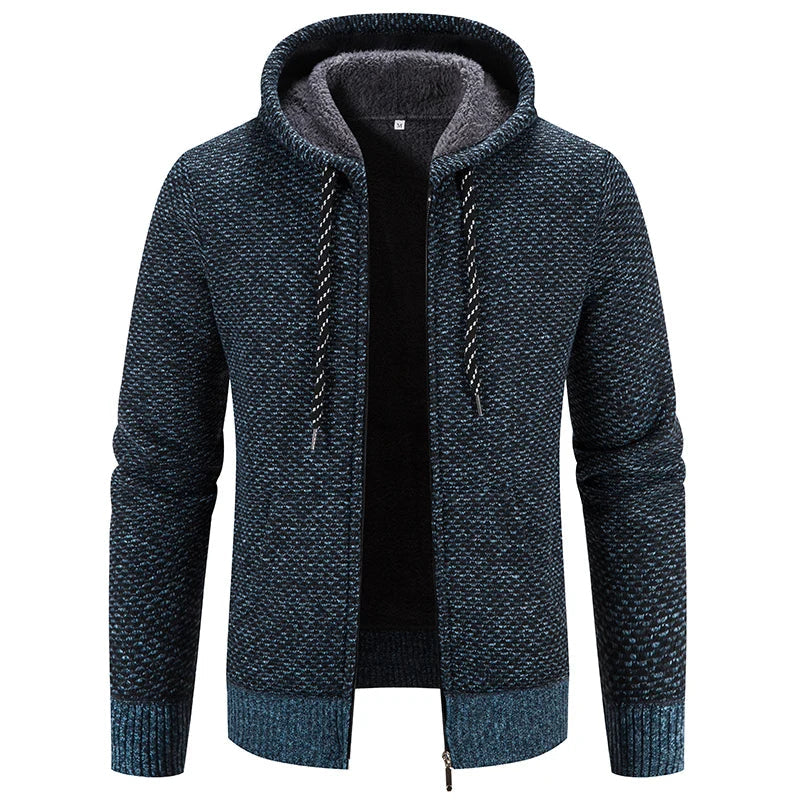 Men’s Knitted Hooded Winter Jumper