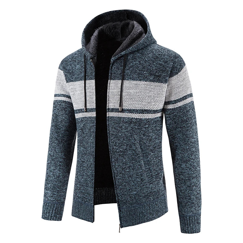 Men’s Knitted Hooded Winter Jumper