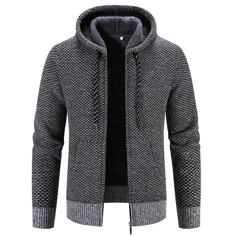Men’s Knitted Hooded Winter Jumper