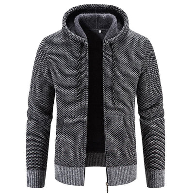 Men’s Knitted Hooded Winter Jumper