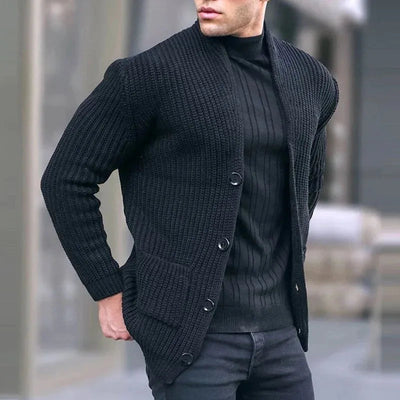 Men’s Chunky Knit Button Up Jumper