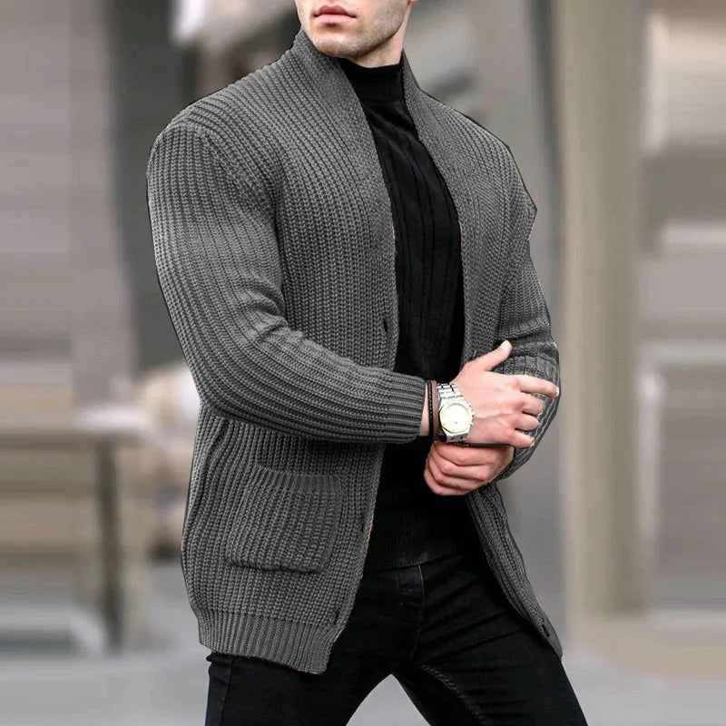 Men’s Chunky Knit Button Up Jumper