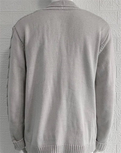 Men’s Single-Breasted Chunky Knit Jumper