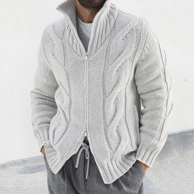 Men’s Full Zip Chunky Knit Jumper