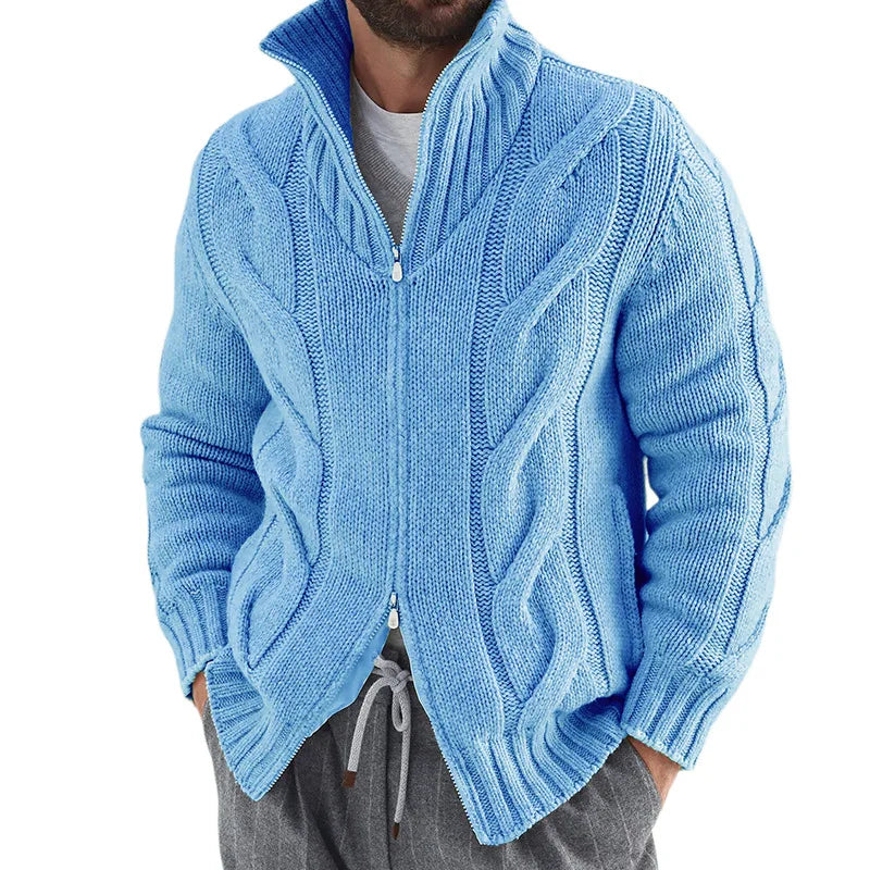 Men’s Full Zip Chunky Knit Jumper
