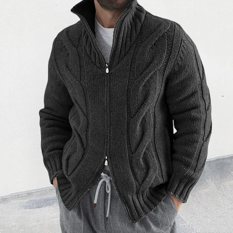 Men’s Full Zip Chunky Knit Jumper