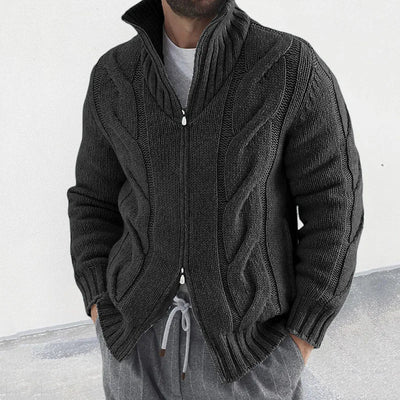 Men’s Full Zip Chunky Knit Jumper