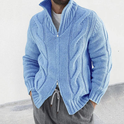 Men’s Full Zip Chunky Knit Jumper