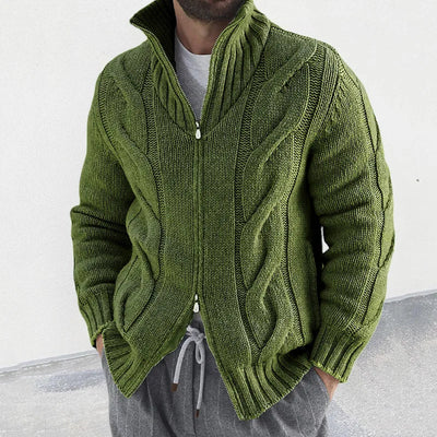 Men’s Full Zip Chunky Knit Jumper