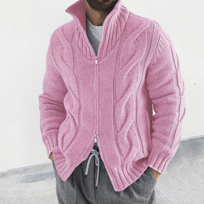 Men’s Full Zip Chunky Knit Jumper