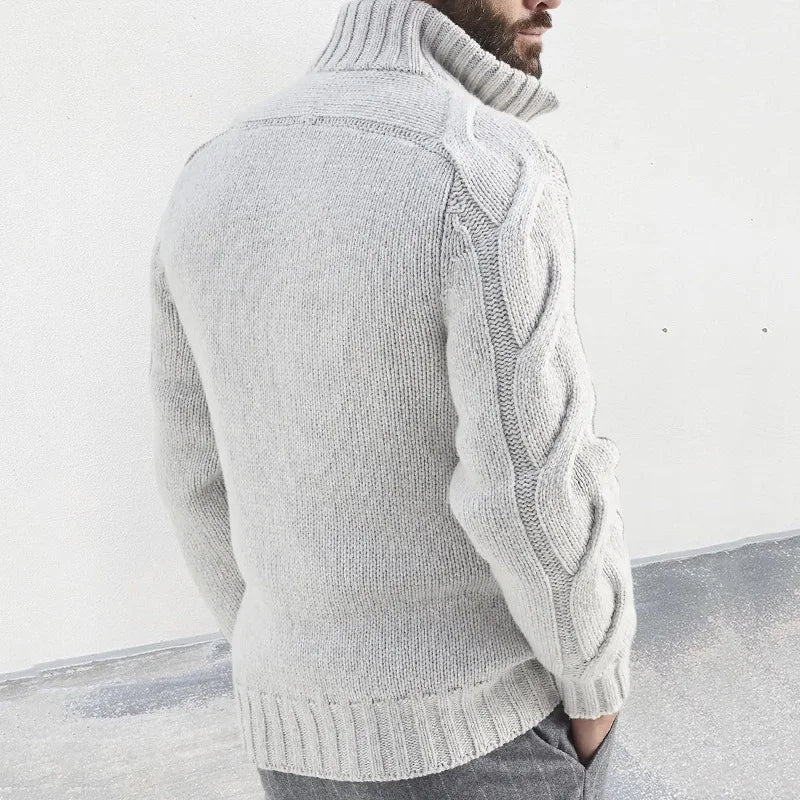Men’s Full Zip Chunky Knit Jumper