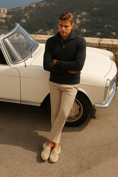 Elegant Half-Zip Wool Sweater