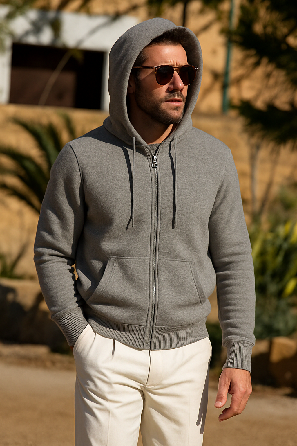 Premium Cashmere Full-Zip Hoodie