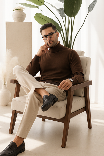 Wool Blend Turtleneck Sweater