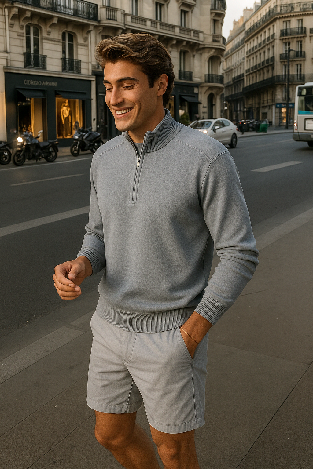 Elegant Wool Quarter-Zip Sweater
