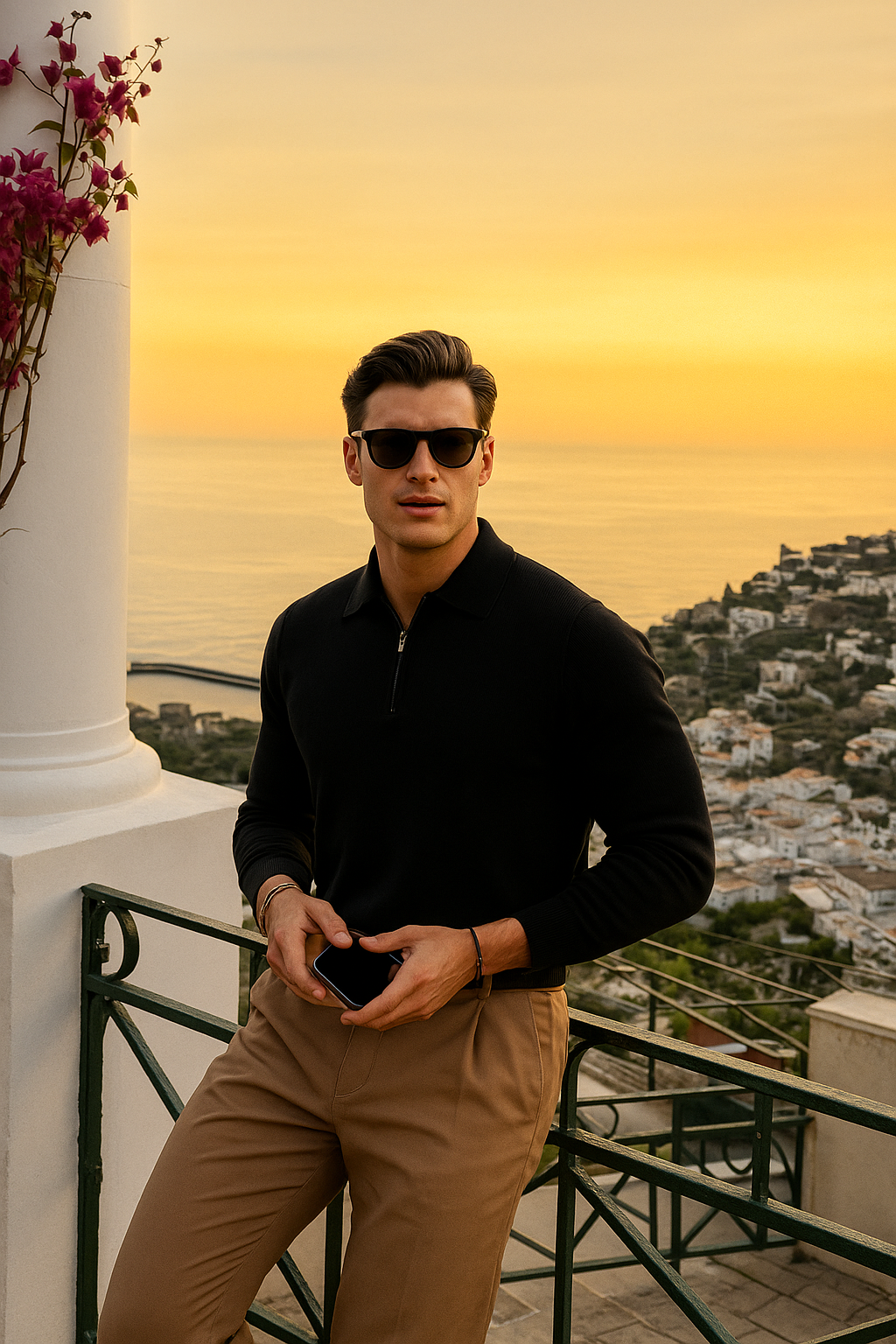 Elegant Long Sleeve Knitted Polo
