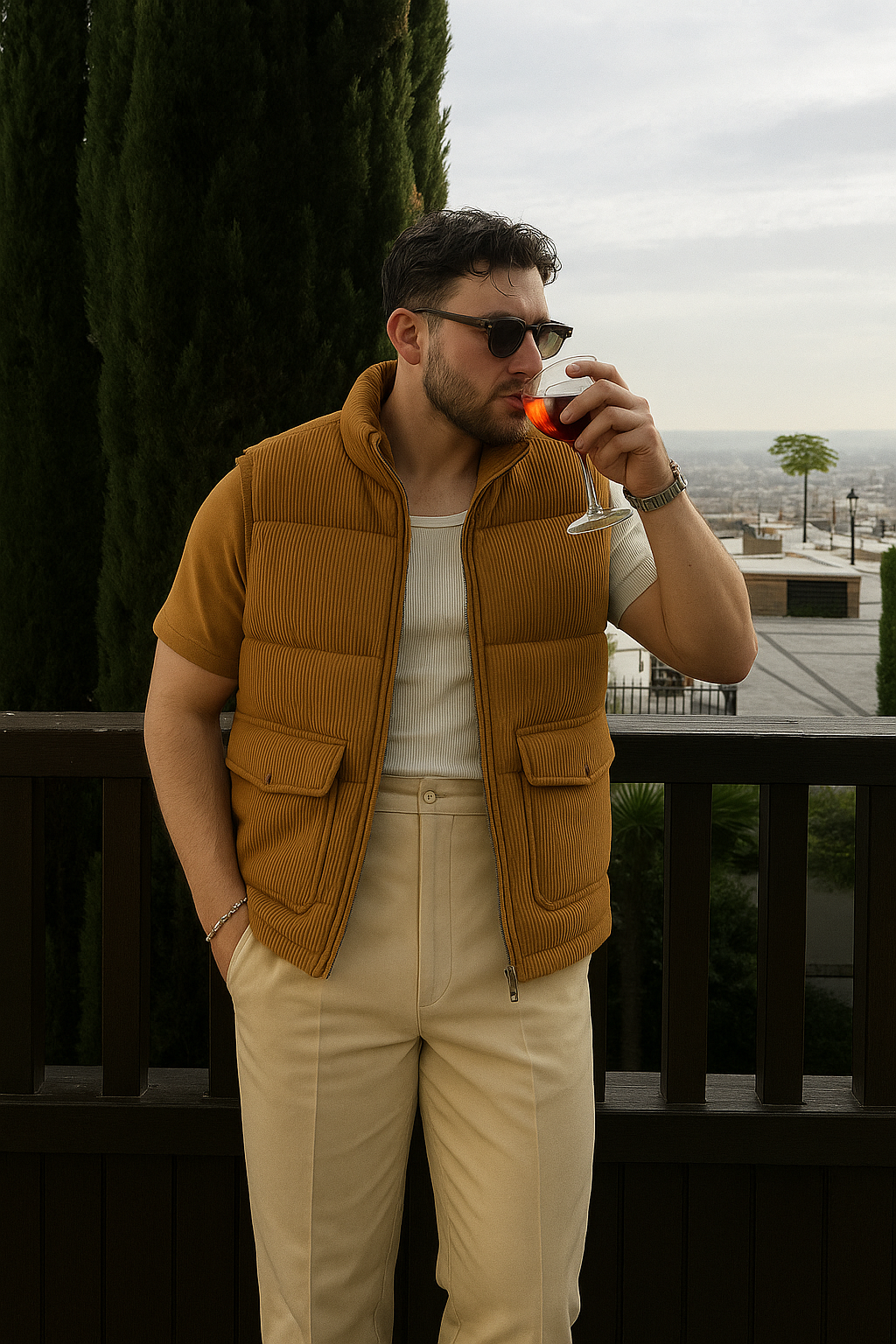 Quilted Corduroy Body Warmer Gilet