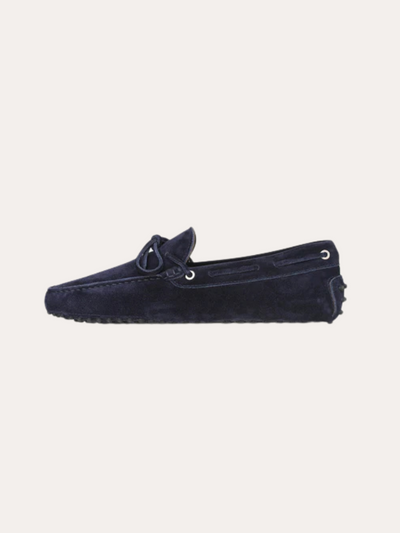 Suede Moccasins Navy Blue