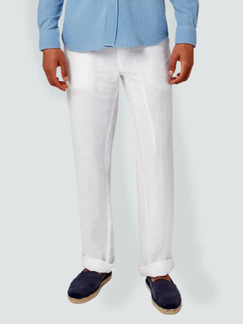 Old Money White Linen Pants